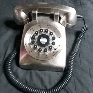 Vintage Silver Crosley Telephone Model #CR-58 Digital/Rotary Desk Phone 2003